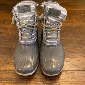 Sperry Saltwater Duck Boot in Grey Stripe